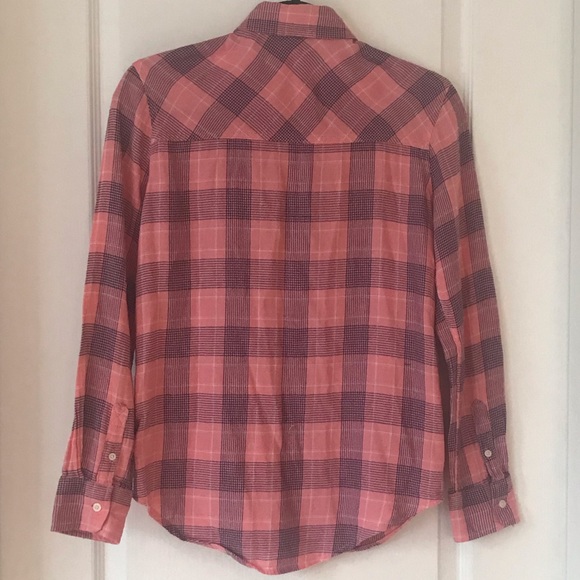 Aeropostale Pink Flannel Plaid Button-up Shirt - Picture 2 of 9